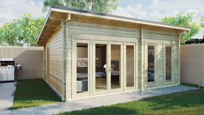 ONE BED TYPE B LOG CABIN 6m x 5m