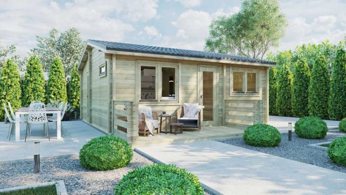 BUDGET ONE BED B LOG CABIN 6m x 5.2m