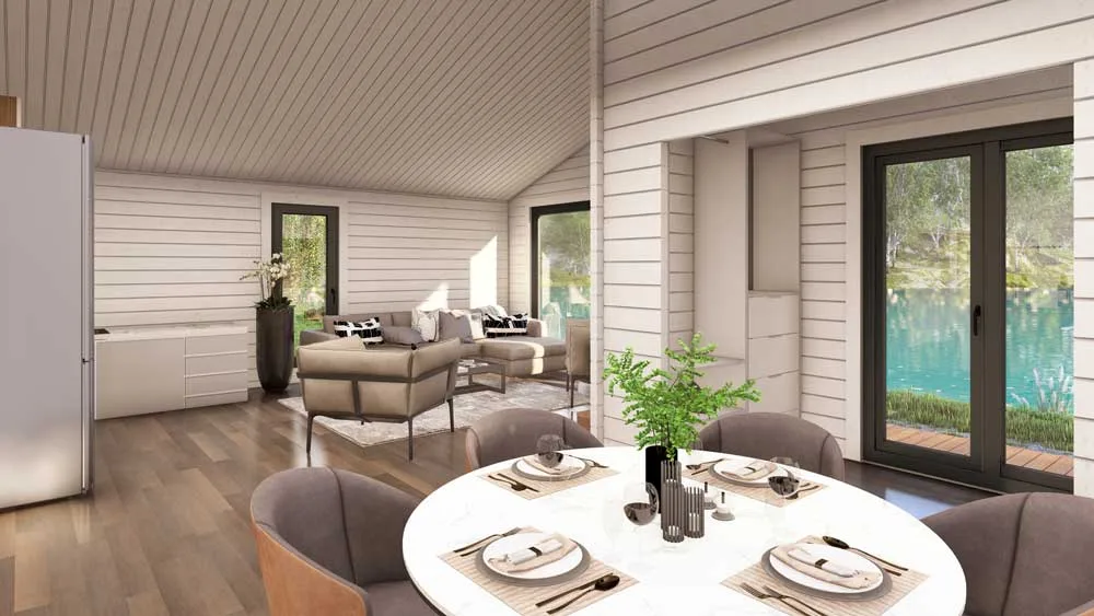 4 bed modular homes UK - Hybrid-Four-Bed-Log-Cabins---Interior